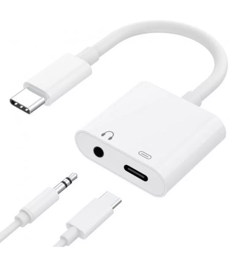 Type-c to 3.5mm headphone jack charge adapter