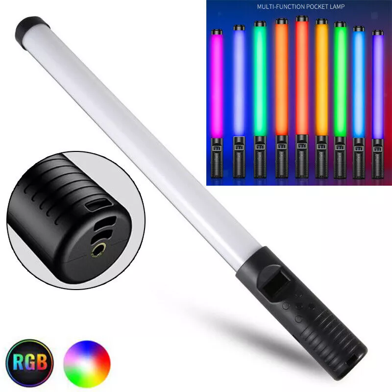 RGB LED Lights Stick Handheld Fill Light Wand Bar Photography w/ Remote 