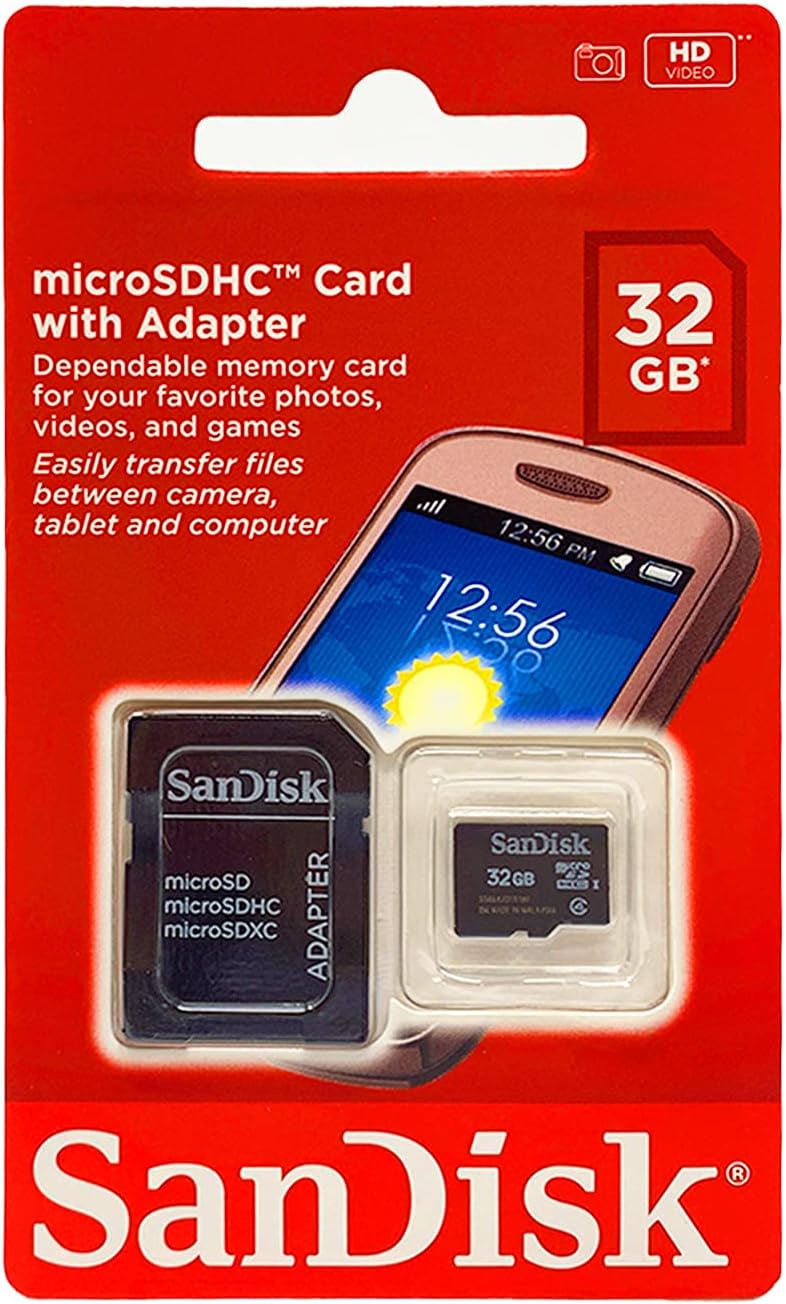 بطاقة ذاكرة سانديسك MicroSDHC بسعة 32 جيجا بايت