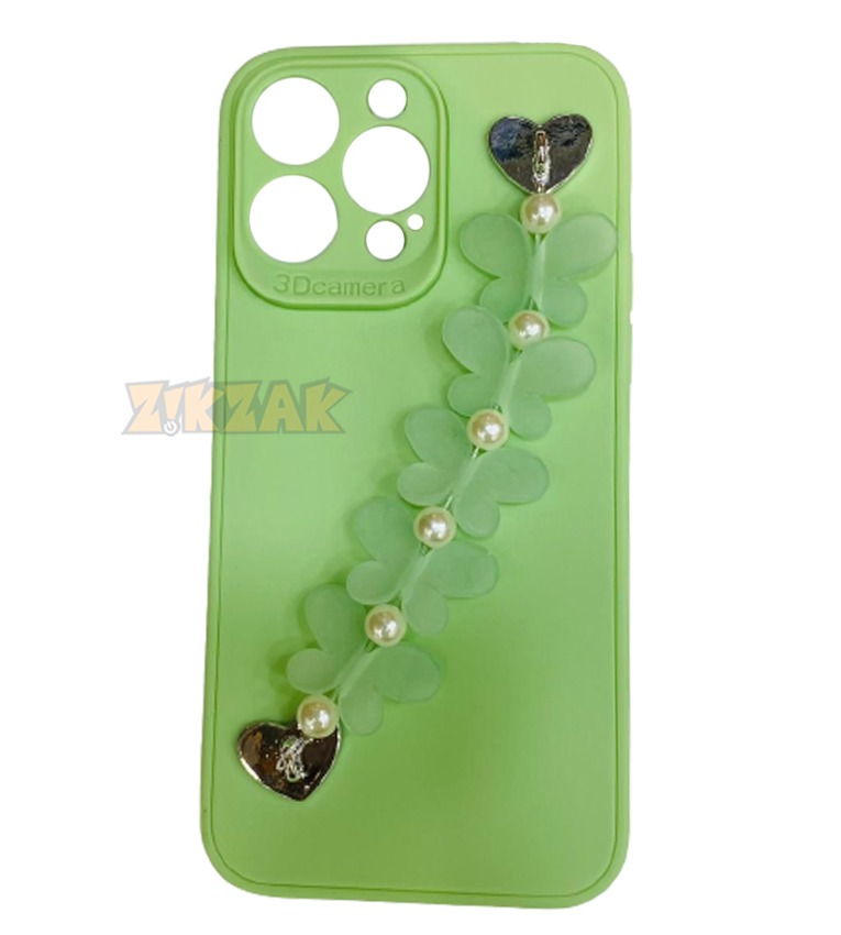 Silicone phone case with heart hand strap