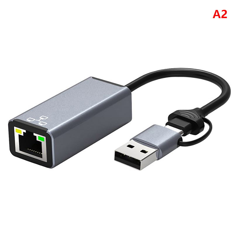 ETHERNET ADAPTER USB C / USB A 100 / 1000Mbps Dual Interface USB Adapter 3.0 3.1 Mbps USB to RJ45 2in1 USB Super Speed ​​Ethernet Adapter for Nintendo Switch Laptop