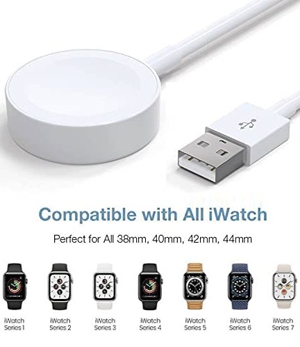 JJT-854 iWatch Charger, Marchpower Portable iWatch Charging Cable Magnetic Quick Charger Cable Compatible with iWatch Series SE, 6, 5, 4, 3, 2, and 1, 44mm 42mm 40mm 38mm High-Speed Charging Cord -3.3ft (1m)