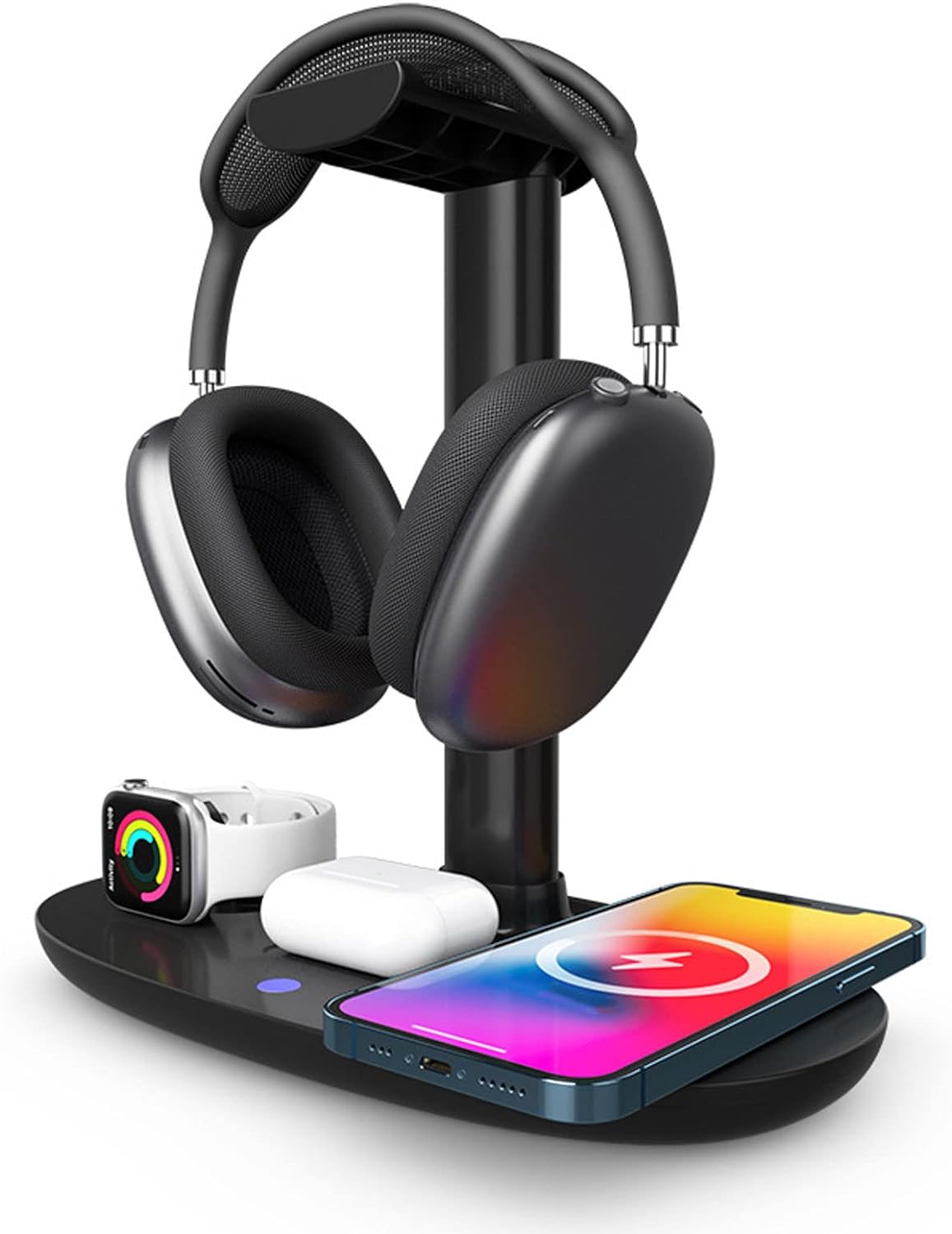 4 IN 1 HEADPHONE STAND WIRELESS CHARGER MULTI-FUNCTION FOR PHONE / IWATCH / AIRPODS / HEADPHONE STAND 