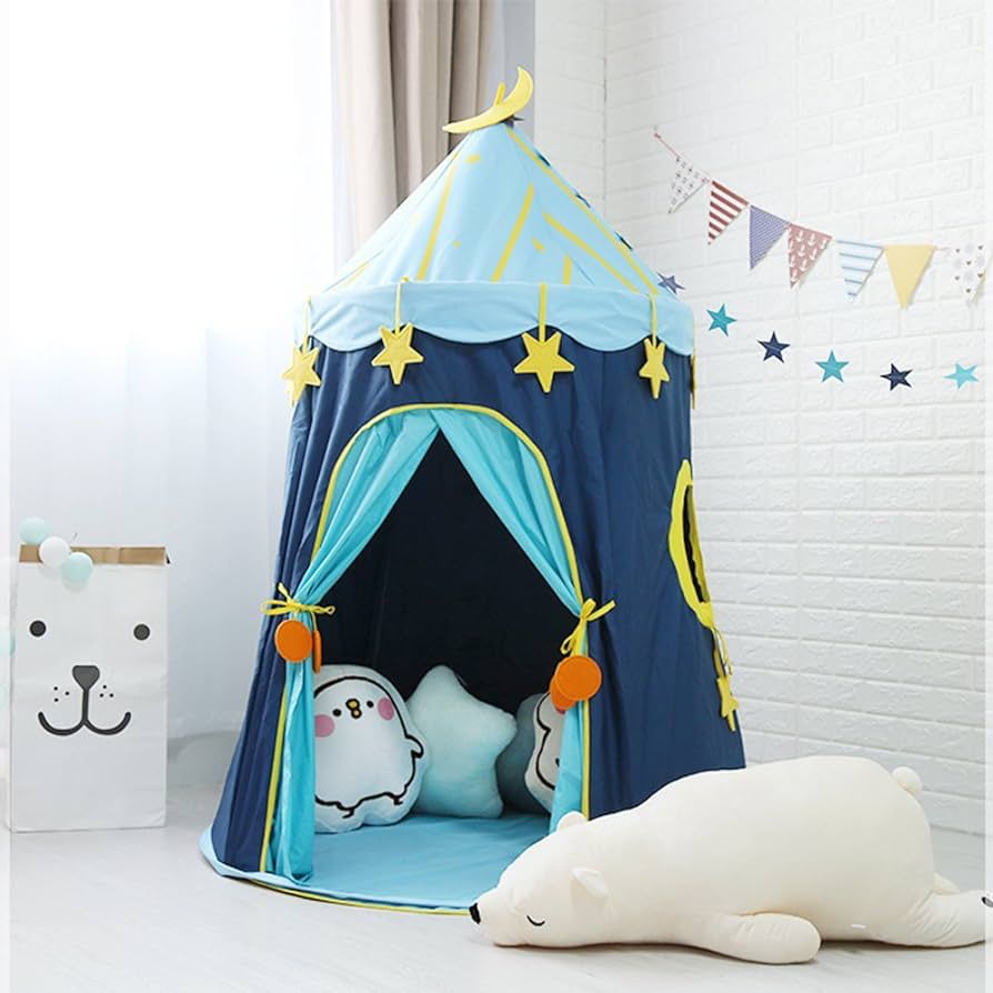 Thick and soft kids play castle tent comes with indoor and outdoor carrying bag for boys and girls