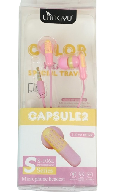 Earphone – CAPSULE2. LANGYU brand with powerful sound and excellent quality, model S-106L