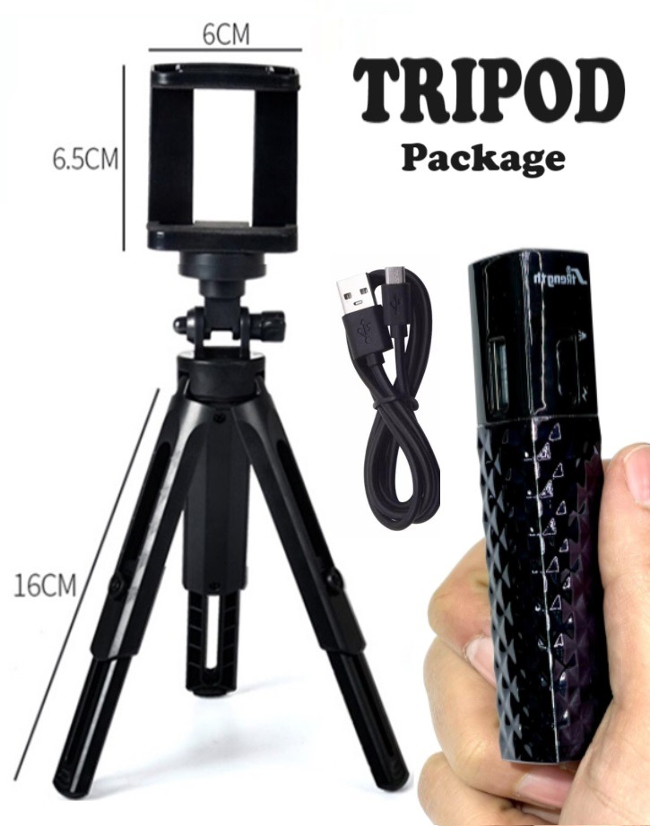 Tripod package (multi-use mini tripod + original Design Rouge power bank + fast charging cable)