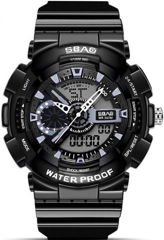 SBAO Dual Display Water Resistant Electronic Watch