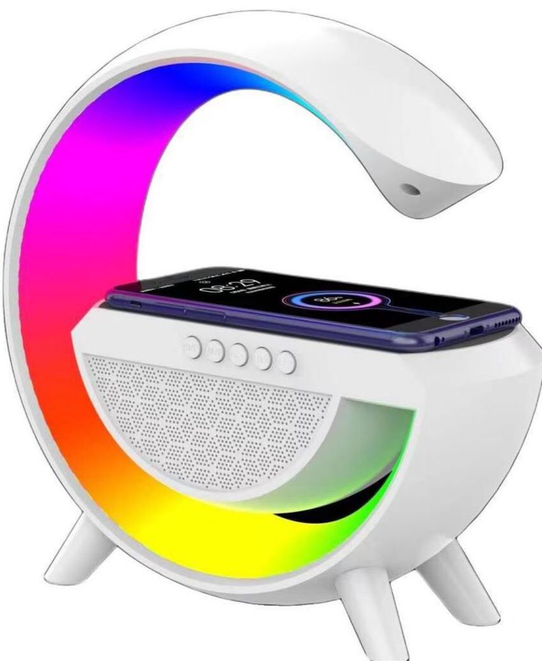 YR-909 Big G 3-In-1 Rainbow Atmosphere Light Wireless Charger Speaker