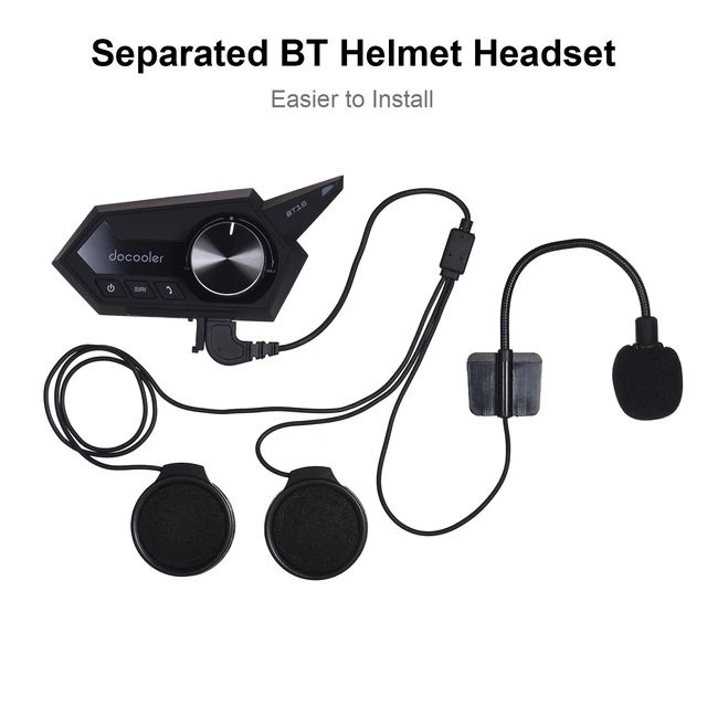 Docooler BT18 Wireless Bluetooth 5.0 Motorcycle Helmet Headset with Mic Support Auto Answer