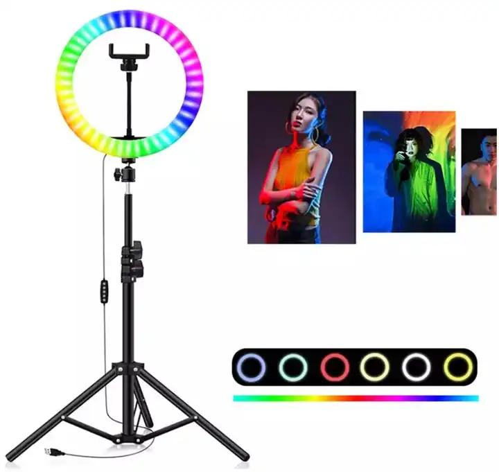 MJ33 13 inch RGB Ring Light Beauty Video Studio Photo selfie led ring flash light With Tripod Stand Remote Controller