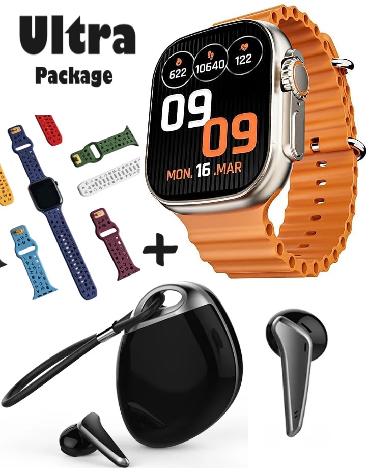 Ultra Package (S8 Ultra Max smart watch copy of the original + CRAZY COOL sports airpods + silicone English letters strap)