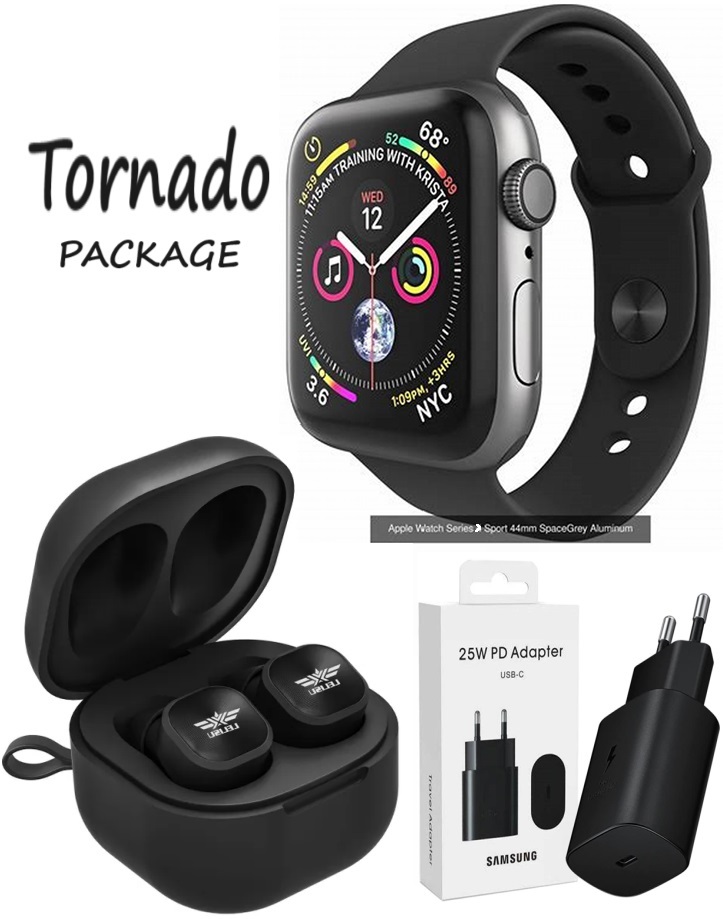 Tornado Package (HW22 Pro smart watch, 1.75-inch screen + Gaming AirPods, Liliso LS-509, Bluetooth 5.3 technology, wireless earphones, high-quality bass sound without noise + First Copy One 25W Pd Fast Charger)