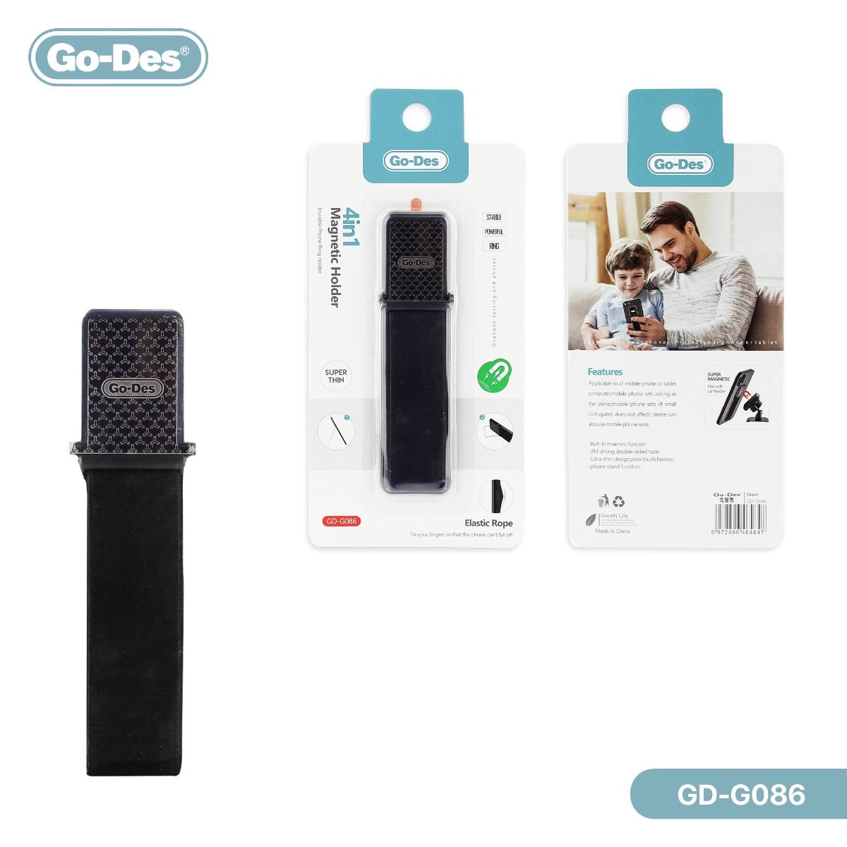 Ring + GO-DES GD-G086 magnetic phone holder