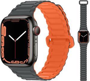 Soft silicone strap for Apple Watch with adjustable magnetic clasp