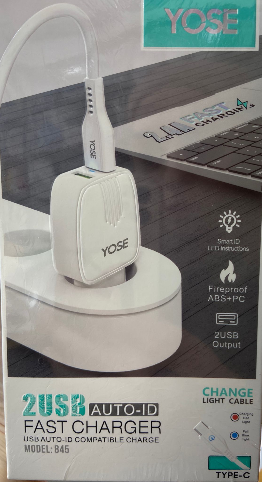 YOSE 845 mobile charger supports 3.1A fast charging with two USB ports