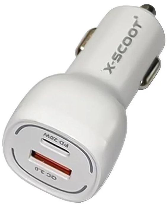 X-Scoot XC-307 Car Charger PD Type-C + QC3.0 USB 20W Fast Charging