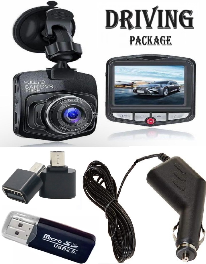 Driving Package (Blackbox DVR HD Car Camera + Multiple Memory Card Adapter, USB 2.0 + OTG Adapter)