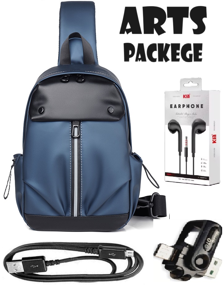 Art Package (Mini multi-pocket, water-resistant sports shoulder crossbody bag + new and advanced S6 earphone + multiple memory card adapter, USB 2.0 + charging cable)