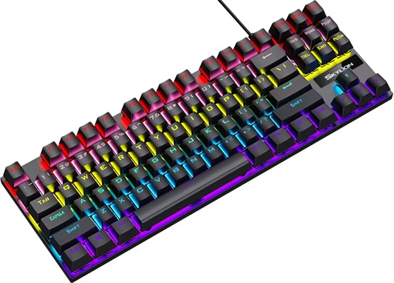 كيبورد 65% ميكانيكال جيمينج سلكي Full RGB بمفتاح أزرق K87 plunger