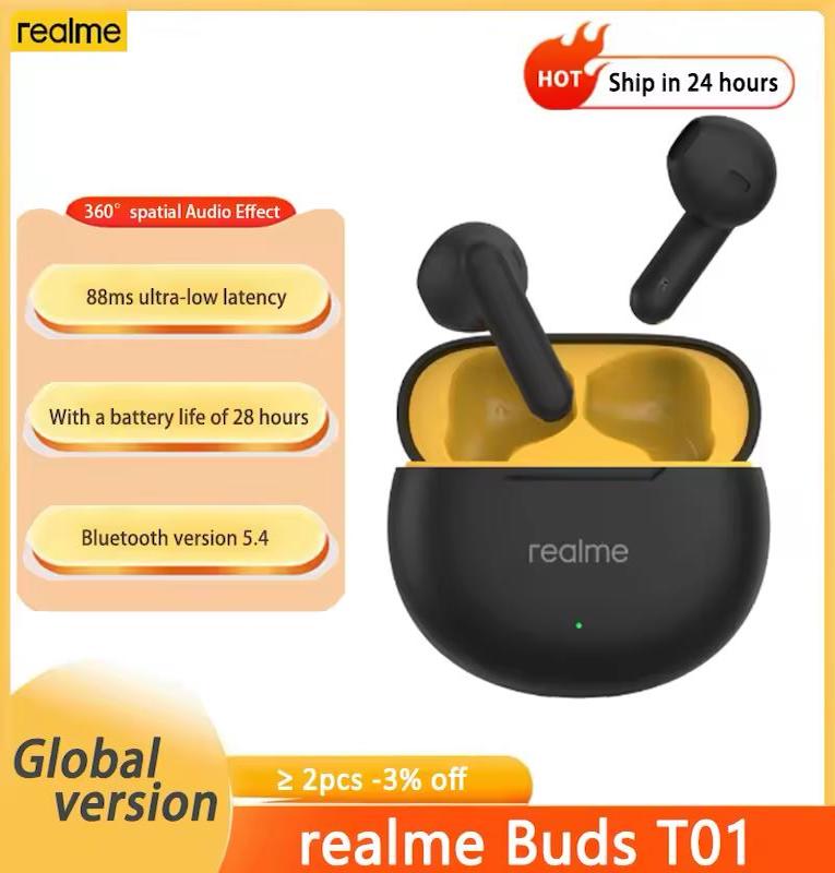 ايربودز Realme Buds T01 True AI بخاصية إلغاء الضوضاء 