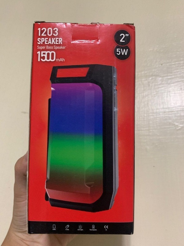 1203 Portable Speaker with LED Light - 5W - 1500mAh Battery