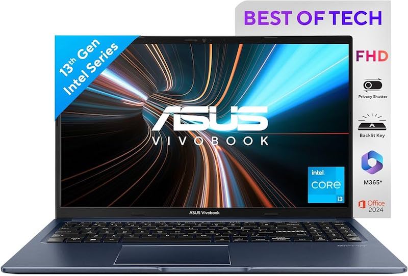 ASUS VivoBook – معالج Intel Core i3 الجيل الثالث عشر - ذاكرة 8 جيجا - تخزين 512 جيجا SSD -مقاس 15.6 بوصة FHD - باللون الأزرق - لابتوب