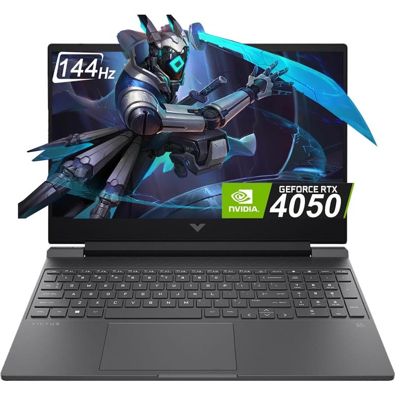 HP Victus 15-fa2082wm – كرت شاشة NVIDIA® GeForce RTX™ 4050 سعة 6 جيجا -معالج Intel® Core™ i5-13420H - ذاكرة 16 جيجا DDR4 - تخزين 512 جيجا SSD  - شاشة 15.6 بوصة FHD IPS بتردد 144Hz - نظام Windows 11 - لابتوب الألعاب 