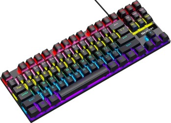 كيبورد 65% ميكانيكال جيمينج سلكي Full RGB بمفتاح أزرق K87 plunger