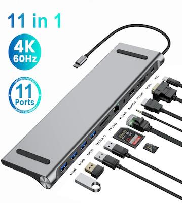 تحويلة تايب سي متعدد المنافذ 11 في 1 (USB-C Hub 11 in 1)