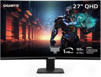 جيجابايت GS27QC مقاس 27 بوصة - دقة QHD - معدل تحديث 170 هرتز - زمن استجابة 1 مللي ثانية - شاشة جيمنج المنحنية