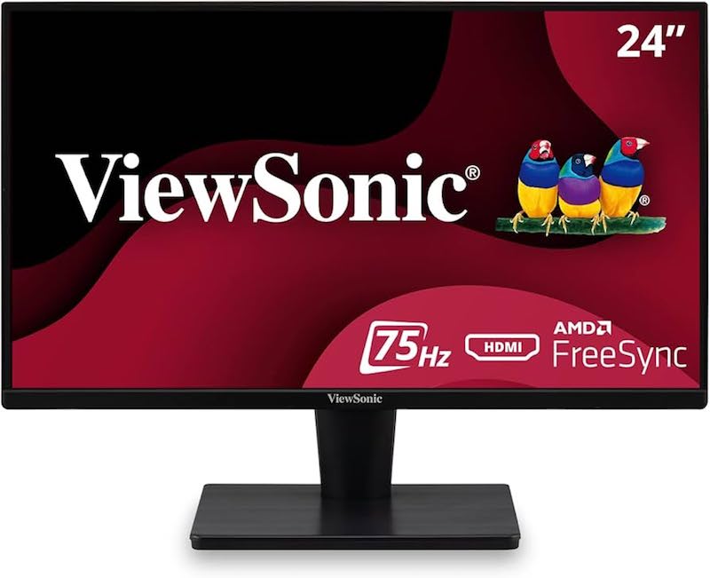 ViewSonic VS2447M مقاس 24 بوصة - دقة Full HD - معدل تحديث 75 هرتز - تقنية AMD FreeSync، مزودة بمنافذ HDMI وVGA - شاشة 