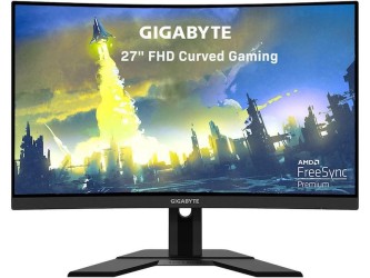 Gigabyte G27FC A مقاس 27 بوصة - منحنية - دقة Full HD - معدل تحديث 165 هرتز (قابلة لرفع التردد إلى 170 هرتز) - زمن استجابة 1 مللي ثانية - مزودة بتقنية AMD FreeSync Premium - شاشة