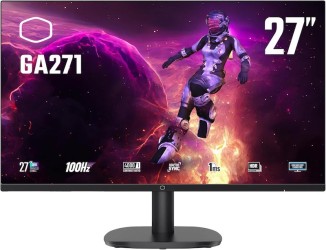 Cooler Master GA271 مقاس 27 بوصة - دقة WQHD (2560×1440) - معدل تحديث 100 هرتز - زمن استجابة 1 مللي ثانية - لوحة VA - مزودة بتقنية Adaptive Sync - شاشة