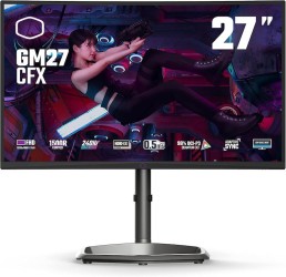 Cooler Master GM27-CFX مقاس 27 بوصة -  دقة Full HD، لوحة VA - معدل تحديث 240 هرتز - زمن استجابة 0.5 مللي ثانية، تصميم منحني - مزودة بتقنية Quantum Dot وAdaptive Sync - شاشة