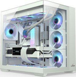G.TIGER GX-1 ARGB – كيس ميد تاور أبيض بإضاءة ARGB – يدعم ATX / mATX / ITX - كيس كمبيوتر