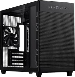ASUS AP201 Mesh Black – كيس Micro-ATX بواجهة Mesh، تصميم أنيق، وتدفق هواء فائق – يدعم mATX / Mini-ITX - كيس كومبيوتر