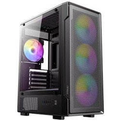 Antec VX300M ARGB – كيس Micro-ATX بواجهة Mesh وإضاءة ARGB – زجاج جانبي – تدعم mATX / Mini-ITX - كيس كومبيوتر