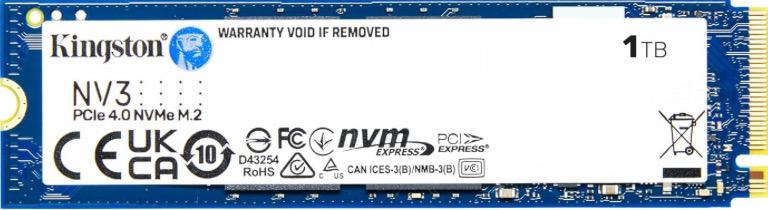 SSD Kingston NV2 1TB NVMe M.2 2280 – PCIe Gen 4.0 – سرعة قراءة 6000MB/s وكتابة 4000MB/s -قرص تخزين 