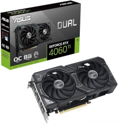 ASUS Dual RTX 4060 Ti OC Edition – ذاكرة 8GB GDDR6 – كسر سرعة مصنع – DLSS 3 – Ray Tracing – تبريد مزدوج - كرت شاشة