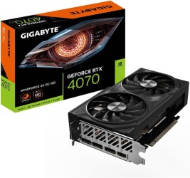 Gigabyte RTX 4070 WindForce OC – ذاكرة 12GB GDDR6X – DLSS 3 – Ray Tracing – تبريد ثلاثي – 192-bit - كرت شاشة 