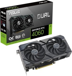 ASUS Dual RTX 4060 – ذاكرة 8GB GDDR6 – DLSS 3 – Ray Tracing – تبريد مزدوج – أداء ألعاب 1080p/2K - كرت شاشة 