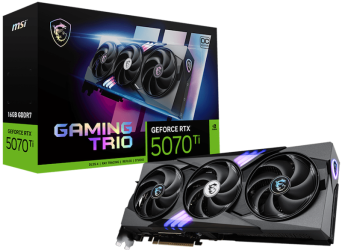 MSI RTX 5070 Ti GAMING TRIO OC PLUS – ذاكرة 16GB GDDR7 – DLSS 3.5 – تبريد FROZR ثلاثي – كسر سرعة مصنع – أداء ألعاب 2K / 4K - كرت شاشة 
