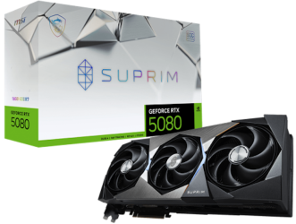 MSI RTX 5080 SUPRIM SOC – ذاكرة 16GB GDDR7 – كسر سرعة مصنع – DLSS 3.5 – تبريد ثلاثي احترافي – أداء ألعاب 4K فائق - كرت شاشة 