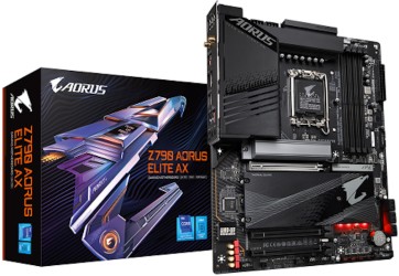 Gigabyte Z790 AORUS ELITE AX – دعم Intel الجيل 12/13/14 – DDR5 / DDR4 – WiFi 6E – PCIe 5.0 – تصميم احترافي RGB - مذربورد