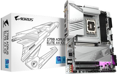Gigabyte Z790 AORUS ELITE AX ICE – نسخة بيضاء – دعم معالجات Intel الجيل 12 و13 و14 – DDR5 – WiFi 6E – PCIe 5.0 – ATX - مذربورد