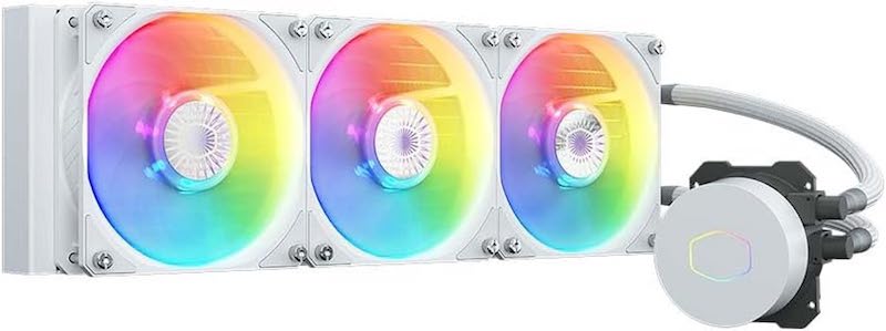Cooler Master ML360L V2 ARGB White – تبريد سائل 360mm – 3 مراوح ARGB – تصميم أبيض أنيق – دعم Intel LGA1700 وAMD AM5 - مبرد مائي 